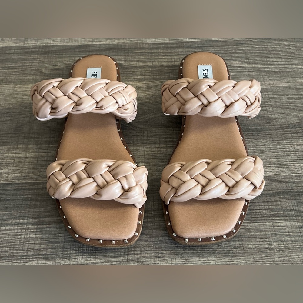 Steve Madden Women’s Spark Braided  Sandals Natural Color -Size 7M